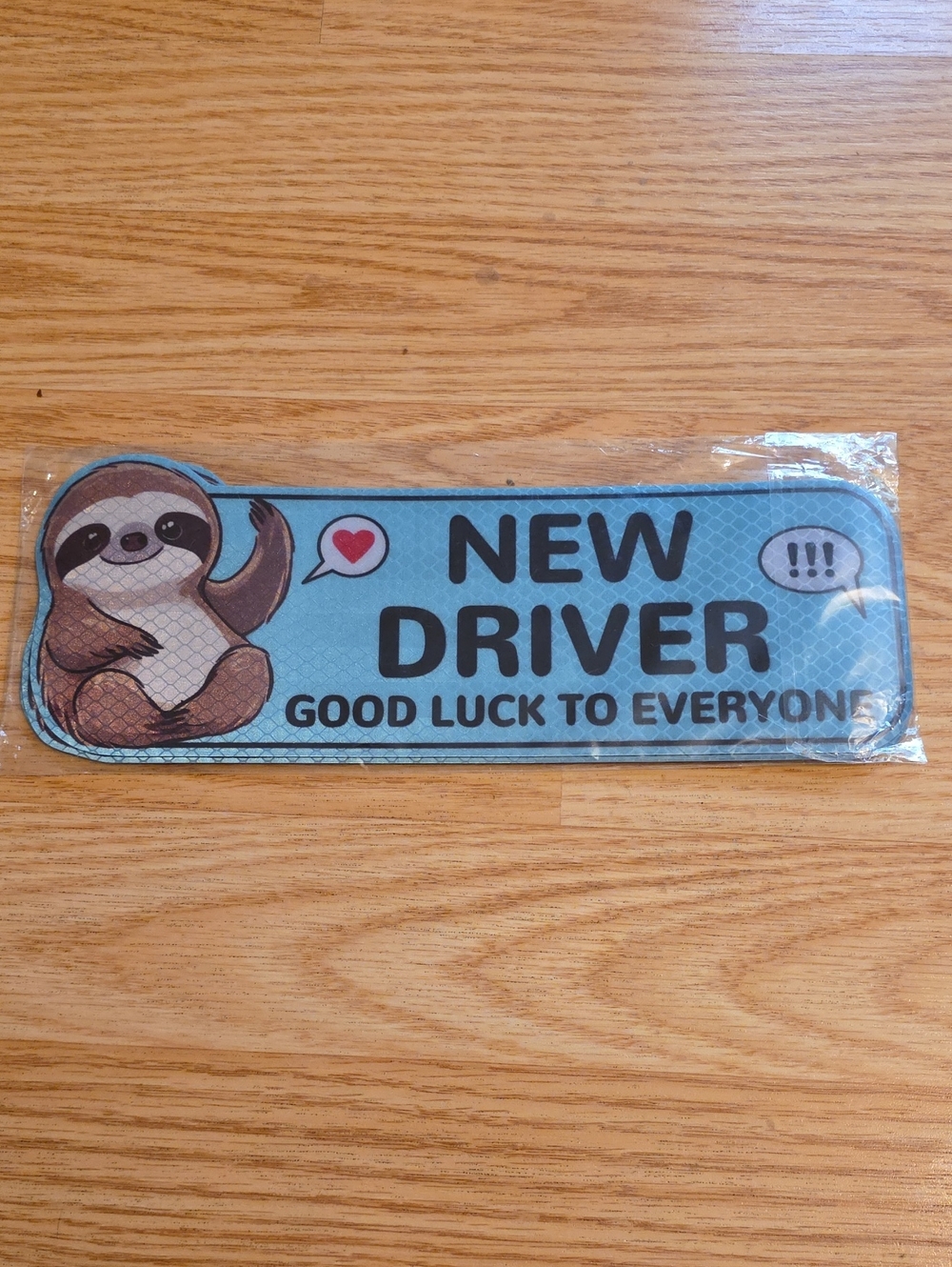 Light Blue "New Driver" Sloth Sign